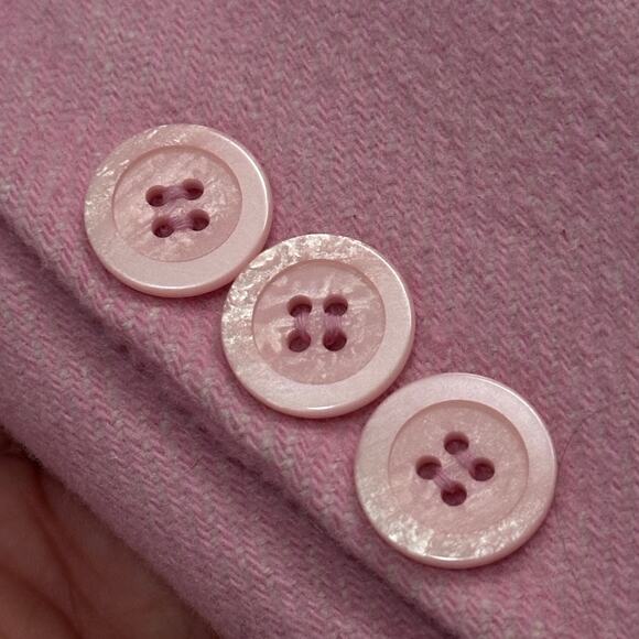 Vintage 80s Jôn Tailored Flocked Wool Knit Blazer Jacket Collared Candy Pink - Picture 9 of 14